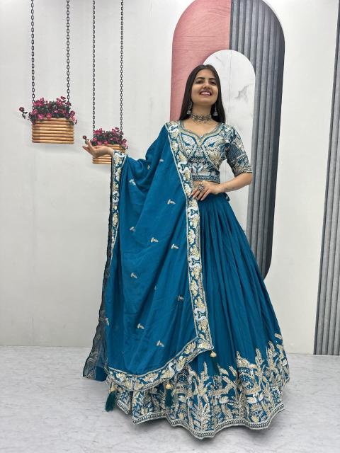 Tapi 311 chinon Blue Designer lehenga choli in Pune